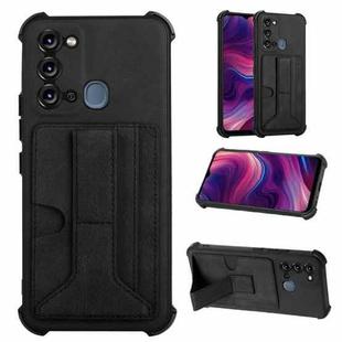 For Itel S17 Dream Holder Card Bag Shockproof Phone Case(Black)