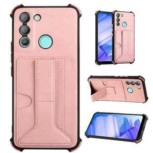 For Tecno Pop 5 LTE Dream Holder Card Bag Shockproof Phone Case(Rose Gold)