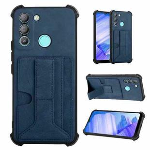 For Tecno Pop 5 LTE Dream Holder Card Bag Shockproof Phone Case(Blue)