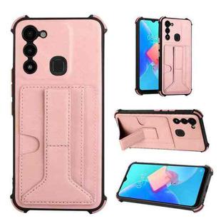 For Tecno Spark Go 2022/Spark 8C/KG5 Dream Holder Card Bag Shockproof Phone Case(Rose Gold)