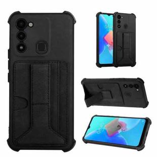 For Tecno Spark Go 2022/Spark 8C/KG5 Dream Holder Card Bag Shockproof Phone Case(Black)