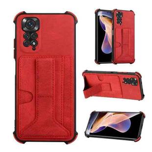 For Xiaomi Redmi Note 11 4G Global/11S Dream Holder Card Bag Shockproof Phone Case(Red)