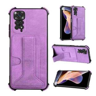 For Xiaomi Redmi Note 11 4G Global/11S Dream Holder Card Bag Shockproof Phone Case(Purple)
