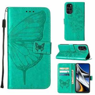 For Motorola Moto G Stylus 5G 2022 Embossed Butterfly Leather Phone Case(Green)