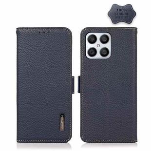 For Honor X30i / Play6T Pro / X8 KHAZNEH Side-Magnetic Litchi Genuine Leather RFID Phone Case(Blue)