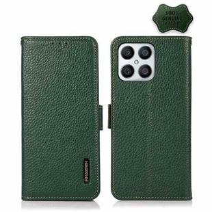 For Honor X30i / Play6T Pro / X8 KHAZNEH Side-Magnetic Litchi Genuine Leather RFID Phone Case(Green)