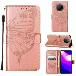 For Nokia G300 Embossed Butterfly Leather Phone Case(Rose Gold)