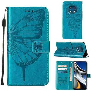 For Nokia XR20 Embossed Butterfly Leather Phone Case(Blue)