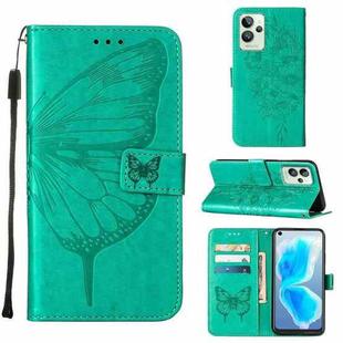 For OPPO Realme GT2 Pro Embossed Butterfly Leather Phone Case(Green)