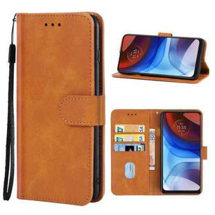 For Motorola Moto E7 Power 2021 Leather Phone Case(Brown)