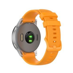 For Garmin Active Small Plaid Silicone Watch Band(Orange)