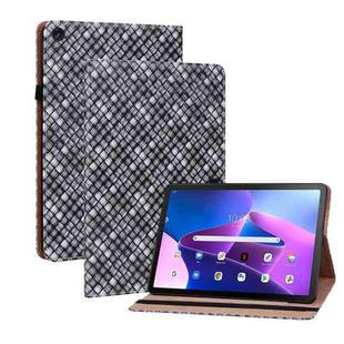 For Lenovo Tab M10 Plus 10.6 3rd Gen. Color Weave Leather Tablet Case with Holder(Black)
