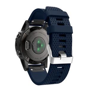 For Garmin Fenix 5S Silicone Watch Band(Navy Blue)