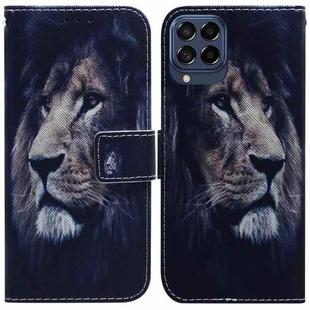 For Samsung Galaxy M33 5G Coloured Drawing Leather Phone Case(Lion)