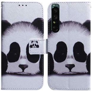 For Sony Xperia 1 IV Coloured Drawing Leather Phone Case(Panda)