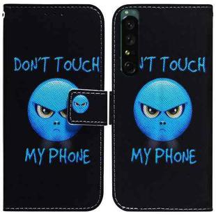 For Sony Xperia 1 IV Coloured Drawing Leather Phone Case(Anger)