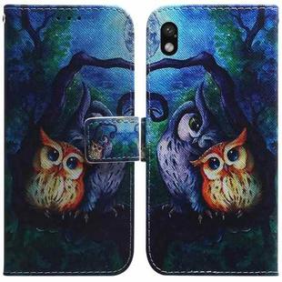 For Sony Xperia Ace III Coloured Drawing Leather Phone Case(Oil Painting Owl)