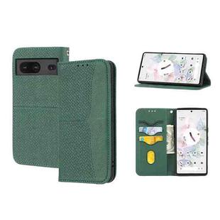 For Google Pixel 7 Woven Texture Stitching Magnetic PU Leather Phone Case(Green)