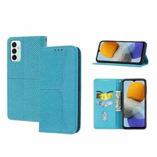 For Samsung Galaxy M23 / F23 5G Japanese Version Woven Texture Stitching Magnetic PU Leather Phone Case(Blue)