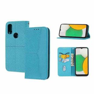For Kyocera Android One S9 / Digno Sanga Edition Woven Texture Stitching Magnetic PU Leather Phone Case(Blue)
