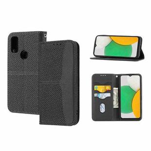 For Kyocera Android One S9 / Digno Sanga Edition Woven Texture Stitching Magnetic PU Leather Phone Case(Black)