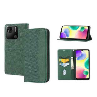 For Xiaomi Redmi 10A Woven Texture Stitching Magnetic PU Leather Phone Case(Green)