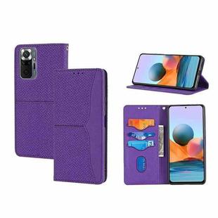 For Xiaomi Redmi 10 5G Woven Texture Stitching Magnetic PU Leather Phone Case(Purple)