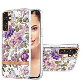 For Samsung Galaxy A13 5G Ring IMD Flowers TPU Phone Case(Purple Peony)