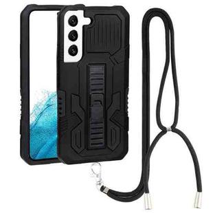 For Samsung Galaxy S22 5G Vanguard Lanyard Kickstand TPU + PC Phone Case(Black)