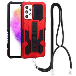 For Samsung Galaxy A73 5G Vanguard Lanyard Kickstand TPU + PC Phone Case(Red)