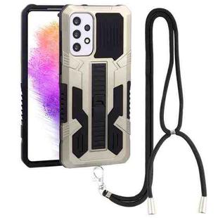 For Samsung Galaxy A73 5G Vanguard Lanyard Kickstand TPU + PC Phone Case(Gold)