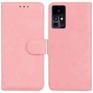 For Infinix Zero X Neo X6810 Skin Feel Pure Color Flip Leather Phone Case(Pink)
