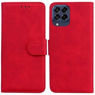 For Samsung Galaxy M33 5G Skin Feel Pure Color Flip Leather Phone Case(Red)