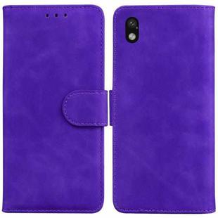 For Sony Xperia Ace III Skin Feel Pure Color Flip Leather Phone Case(Purple)