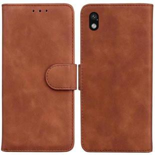 For Sony Xperia Ace III Skin Feel Pure Color Flip Leather Phone Case(Brown)