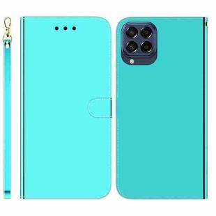 For Samsung Galaxy M53 5G Imitated Mirror Surface Horizontal Flip Leather Phone Case(Mint Green)