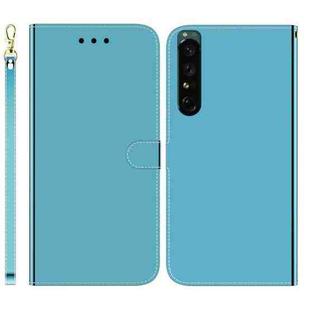 For Sony Xperia 1 IV Imitated Mirror Surface Horizontal Flip Leather Phone Case(Blue)