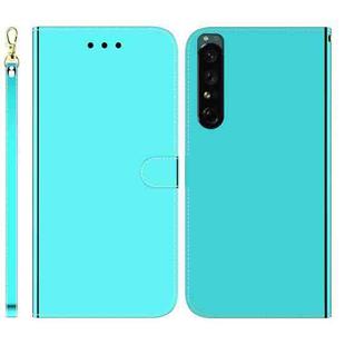 For Sony Xperia 1 IV Imitated Mirror Surface Horizontal Flip Leather Phone Case(Mint Green)