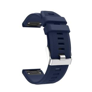 For Garmin Fenix 5 Silicone Watch Band(Navy Blue)