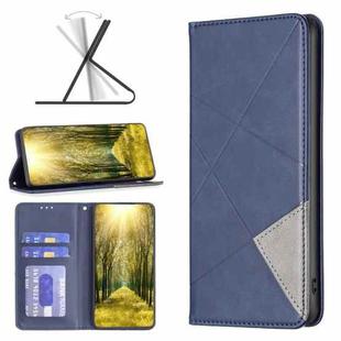 For Infinix Smart 6 Rhombus Texture Magnetic Leather Phone Case(Blue)