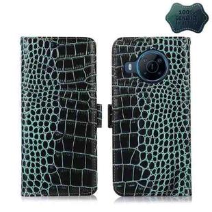 For Nokia X100 Crocodile Top Layer Cowhide Leather Phone Case(Green)