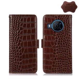 For Nokia X100 Crocodile Top Layer Cowhide Leather Phone Case(Brown)
