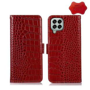 For Samsung Galaxy M33 5G Crocodile Top Layer Cowhide Leather Phone Case(Red)