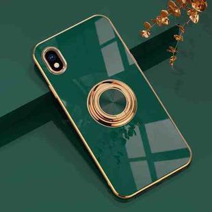 For Sony Xperia ACE III 6D Electroplating Full Coverage Silicone Protective Case with Magnetic Ring Holder(Dark Green)
