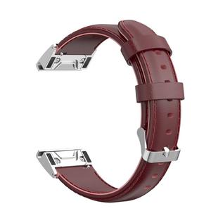 For Garmin Fenix 6S / Fenix 7S Oil Wax Calfskin Leather Watch Band(Crimson)