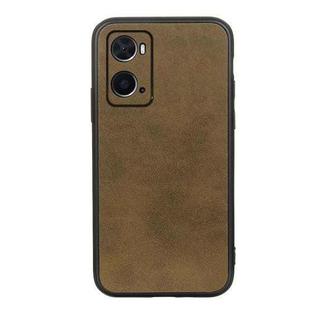 For OPPO A76 Accurate Hole Two-color Calf Texture PU Phone Case(Green)
