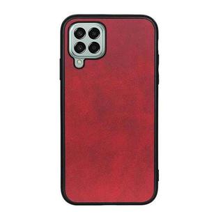 For Samsung Galaxy M33 5G Two-color Calf Texture PU Phone Case(Red)