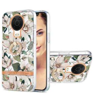 For Nokia G20 / G10 Ring IMD Flowers TPU Phone Case(Green Gardenia)