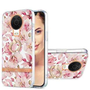 For Nokia G20 / G10 Ring IMD Flowers TPU Phone Case(Pink Gardenia)