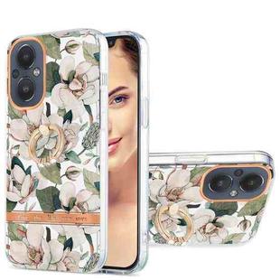 For OnePlus Nord N20 5G Ring IMD Flowers TPU Phone Case(Green Gardenia)